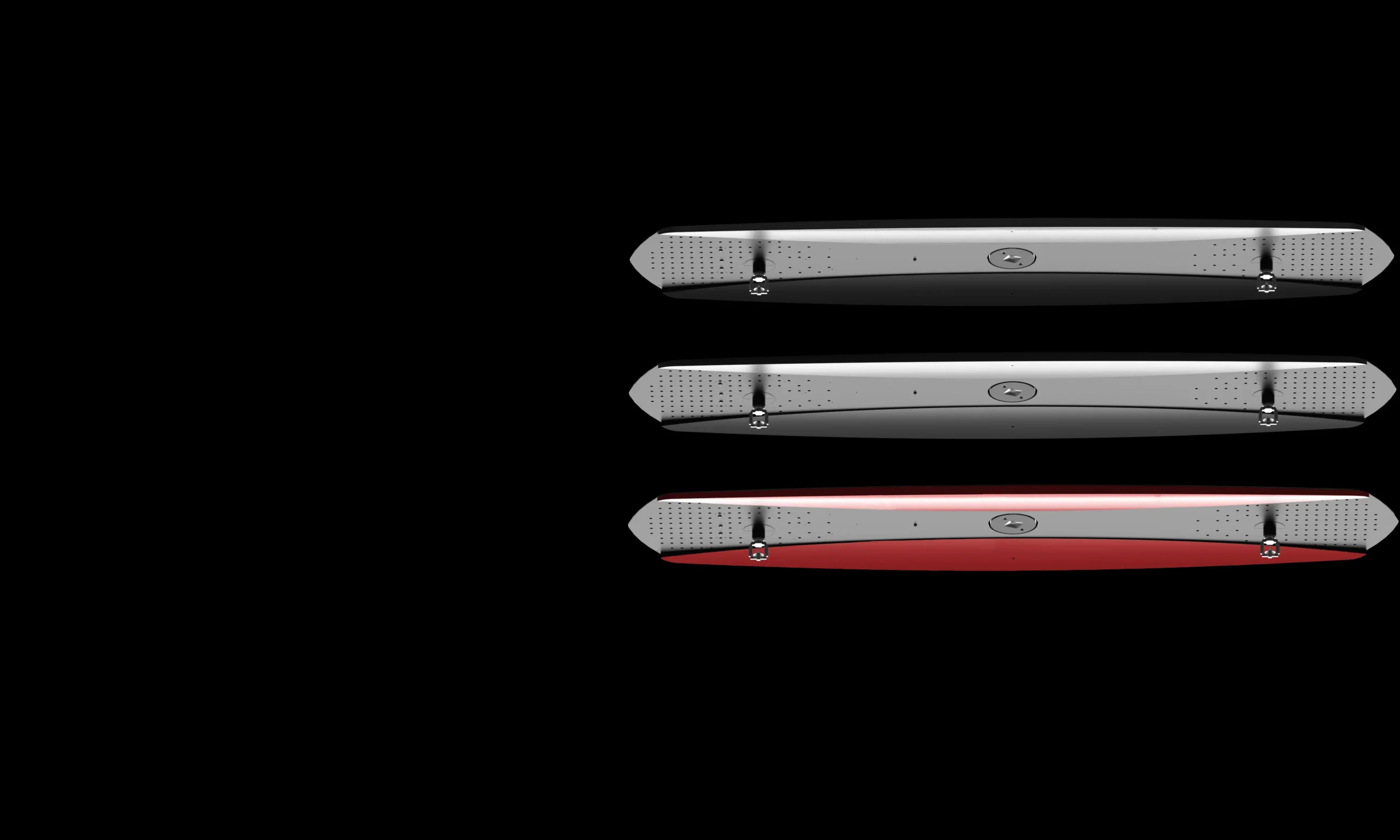 background Three fire detection or suppression drones designed for aerial surveillance and emergency response, displayed in black, silver, and red.