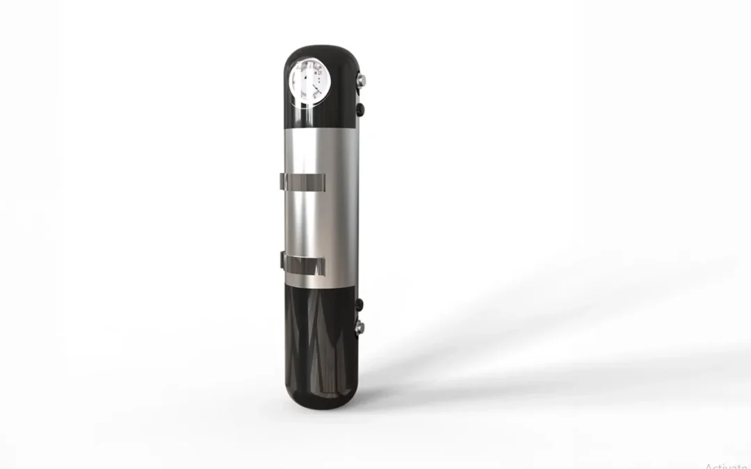 Sleek modern fire extinguisher designed for compact fire protection services.